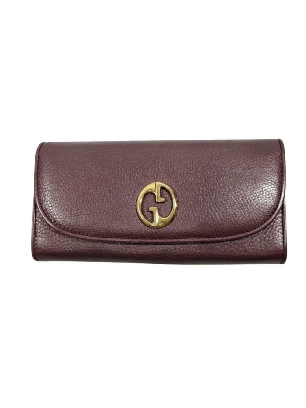 Gucci Wallet Double G Continental Bordeaux Leather Bifold Gold